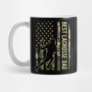 Lacrosse Dad Camouflage American Flag Fathers Day Gift Mug